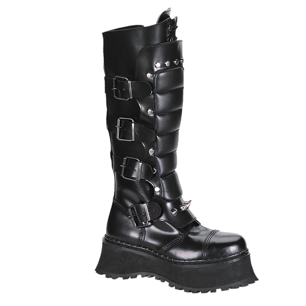 Bottes Hauteur Genoux Demonia Ravage Ii Cuir Homme - Noir 05184-KLUN